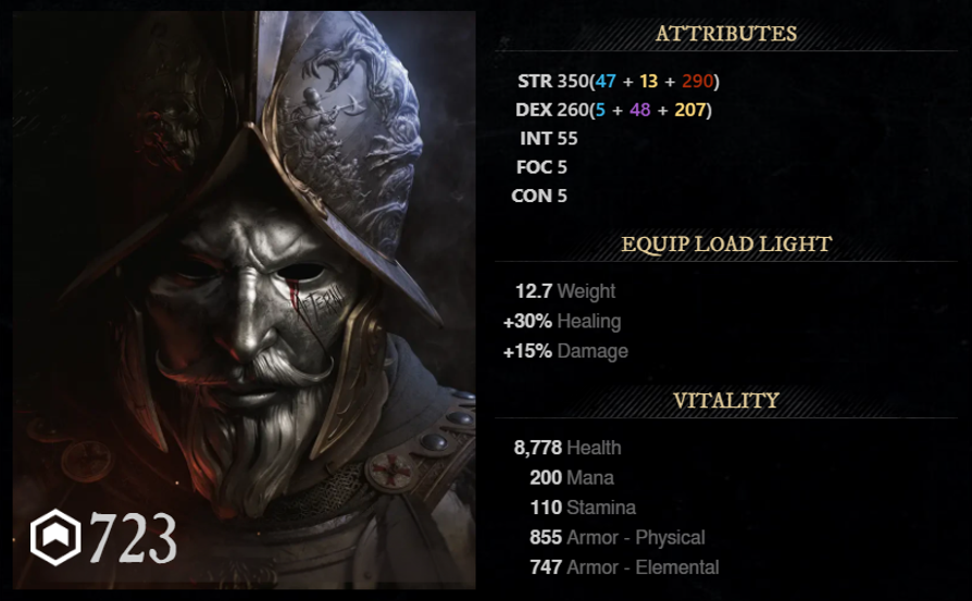 Rend Bot Build attributes for New World Season 9