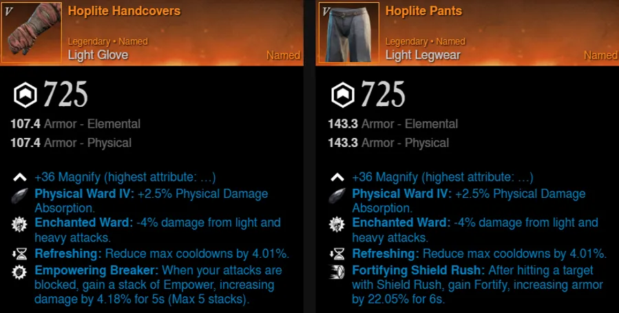 Rend Bot Build gloves and pants for New World Season 9