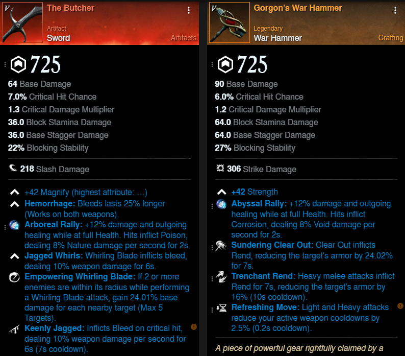 Rend Bot Build weapons for New World Season 9