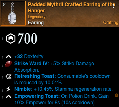 mythril earring dexterity strike ward