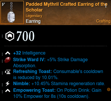 Mythril Earring Intelligence Strike Protection