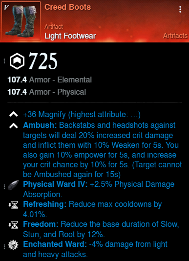 Rend Bot Build Creed Boots for New World Season 9