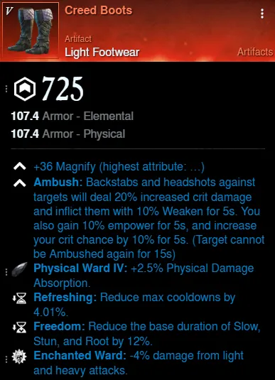 Rend Bot Build Creed Boots for New World Season 9