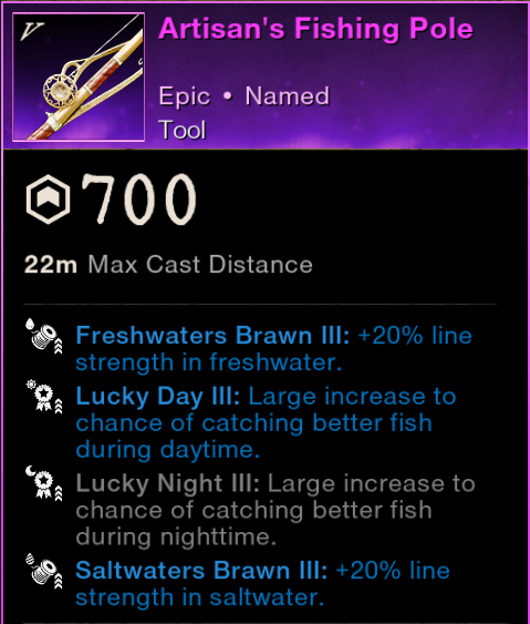 New World Fishing Luck Guide fishing pole