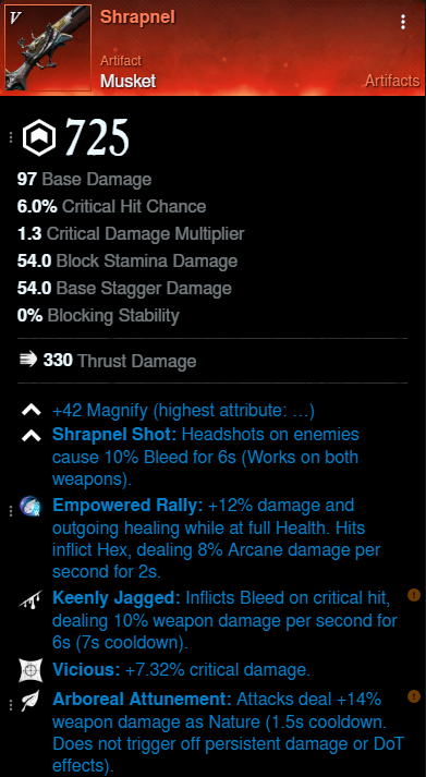 Shrapnel DPS Build mainhand for New World Season 9