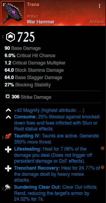 Mutated Tank Build offhand for New World Season 9
