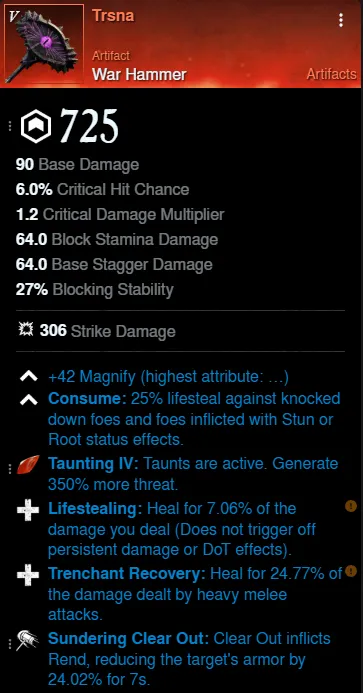Mutated Tank Build offhand for New World Season 9
