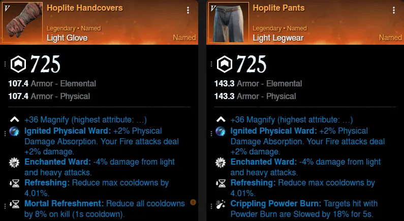 The Mechanic Build gloves and pants for New World Season 9