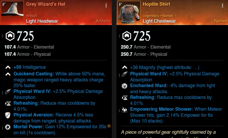 Grey Wizard’s Hat Build helm and chest for New World Season 9