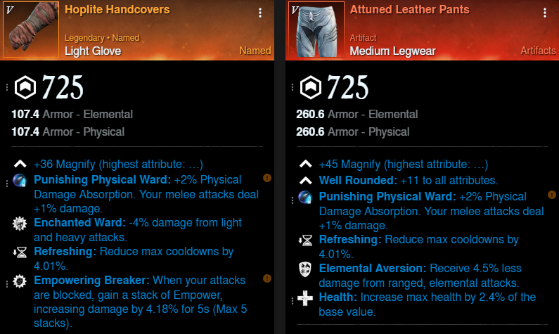 Hatchet DPS Build gloves and pants for New World Season 9