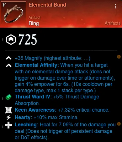 Aconite Build ring for New World Season 9