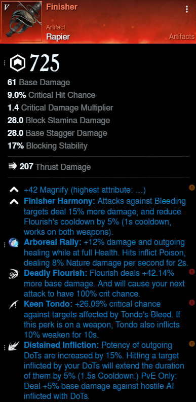 Finisher Bleed Build mainhand for New World Season 9