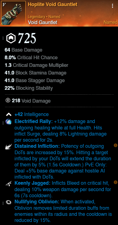 Finisher Bleed Build offhand void gauntlet for New World Season 9