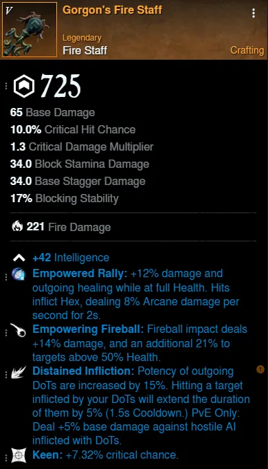 Invasion Fire Staff for New World Season 9