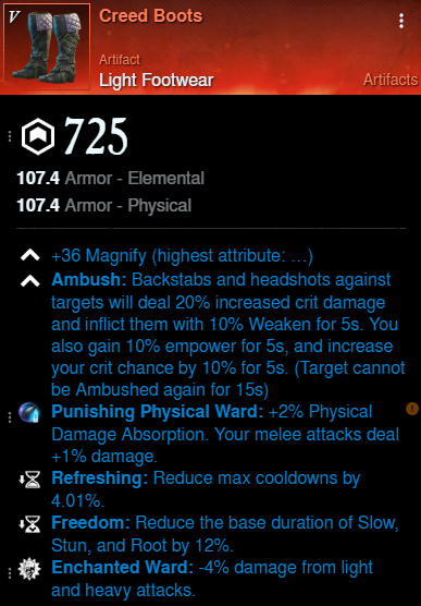 Sin Build Creed Boots for New World Season 9
