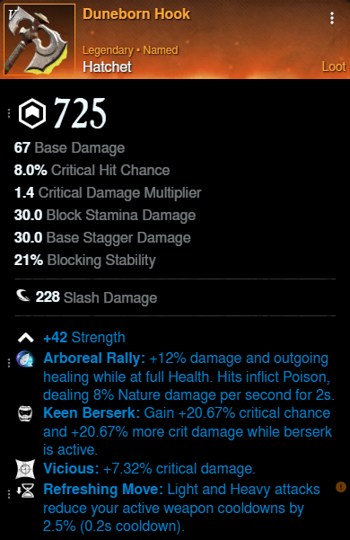 Hatchet DPS Build for New World Season 9