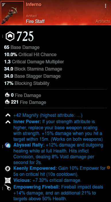 Hatchet DPS Build offhand Inferno for New World Season 9
