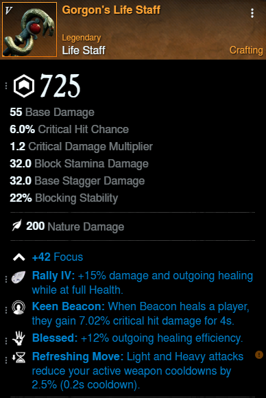 AoE Healer Build offhand for New World Season 9