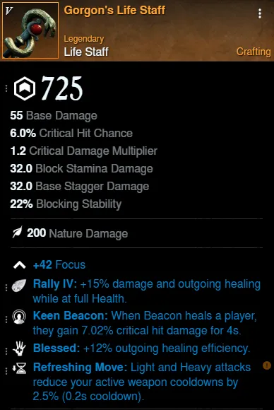 AoE Healer Build offhand for New World Season 9
