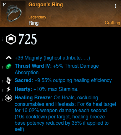 AoE Healer Build ring for New World Season 9