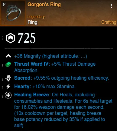 AoE Healer Build ring for New World Season 9