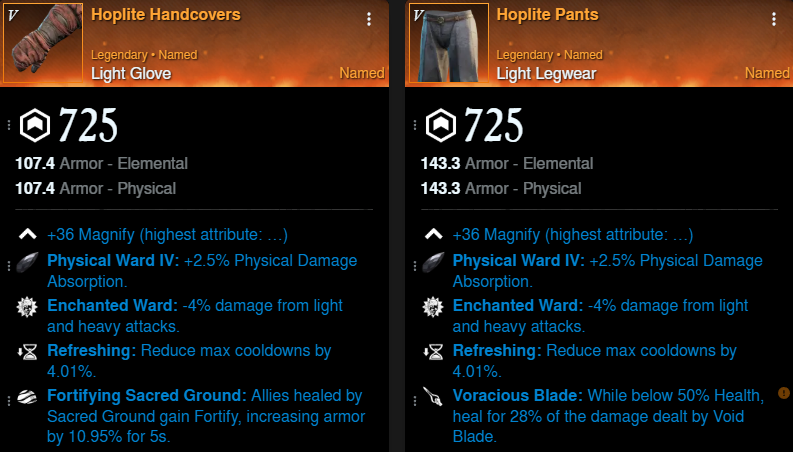 AoE Healer Build gloves and pants for New World Season 9
