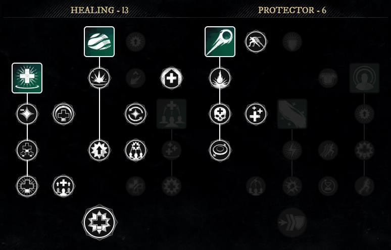Single-Target Healer Build mainhand skill tree for New World Season 9