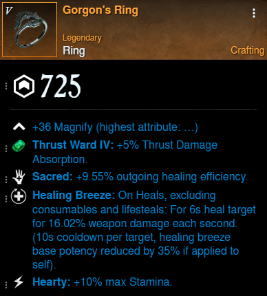 Single-Target Healer Build ring for New World Season 9
