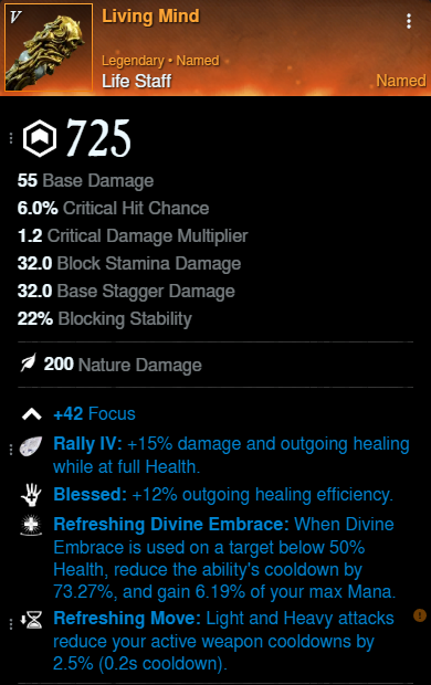 Single-Target Healer Build mainhand for New World Season 9