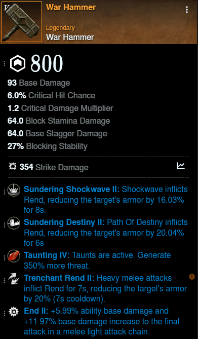 Mutated Tank Build offhand New World Season 10